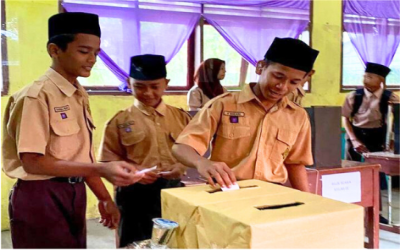 MTsN 3 Aceh Timur Sukses Gelar Pemilihan Ketua OSIM Ala Pemilu